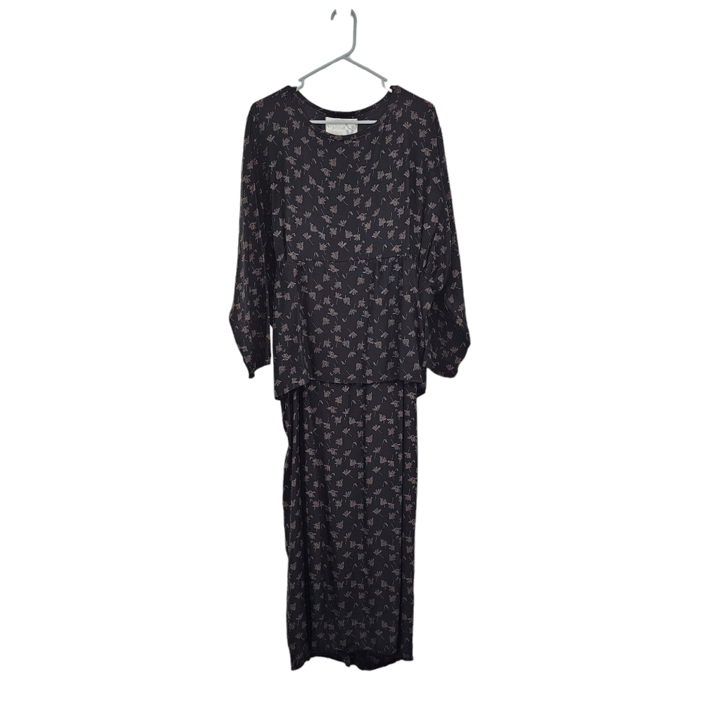 Angelheart Designs Women's Vintage Printed Overlay Maxi Lagenlook Dress - M